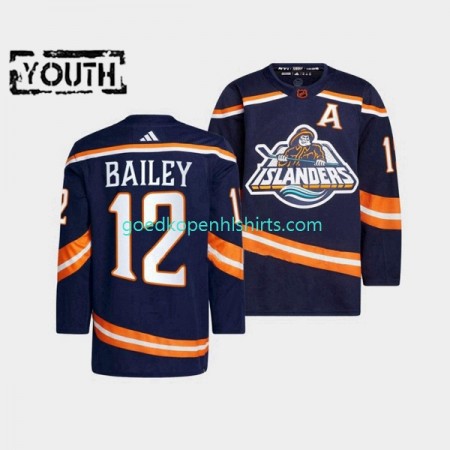 New York Islanders Josh Bailey 12 Adidas 2022-2023 Reverse Retro Marine Authentic Shirt - Kinderen